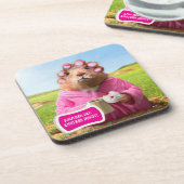 Morning Groundhog met ontbijtdonut en koffie Drankjes Onderzetter (Linkerzijde)