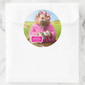 Morning Groundhog met ontbijtdonut en koffie Ronde Sticker (Tas)
