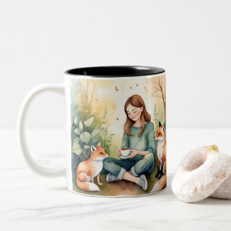 Morning Harmony — De Whimsical Stijl van The KindO Tweekleurige Koffiemok