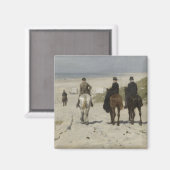 Morning Horse Ride op het strand (door Anton Mauve Magneet (Voorkant / Achterkant)
