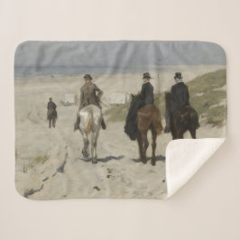 Morning Horse Ride op het strand (door Anton Mauve Sherpa Deken