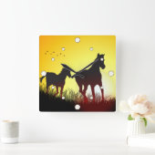 Morning Horses wandklok (Huis)