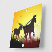 Morning Horses wandklok (Hoek)