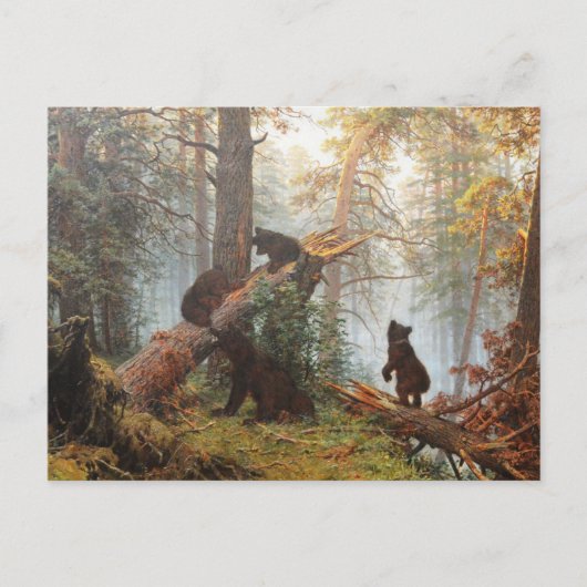 Morning in een dennenbos briefkaart (Voorkant)