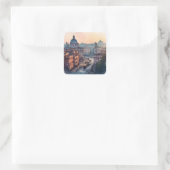 Morning in Rome Vierkante Sticker (Tas)