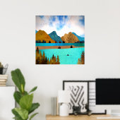 Morning Lake Roeier Poster (Thuiskantoor)