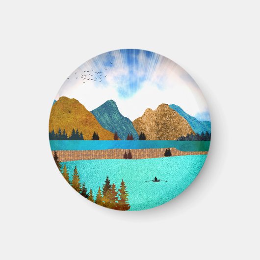 Morning Lake Rower Magneet (Voorkant)