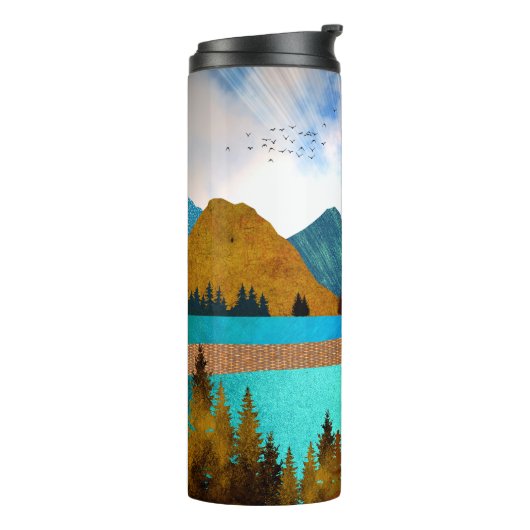 Morning Lake Rower Thermosbeker (Gedraaid links)