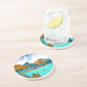 Morning Lake Rower Zandsteen Onderzetter (Zijkant)