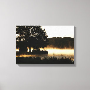 Morning Lake Scene, 16,50x11 (41,25x27,5cm) wol Canvas Afdruk