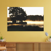 Morning Lake Scene 60x40 (150x100cm) waccnm Canvas Afdruk (Insitu (Woonkamer))