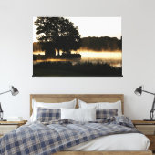Morning Lake Scene 60x40 (150x100cm) waccnm Canvas Afdruk (Insitu (Slaapkamer))
