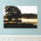 Morning Lake Scene 60x40 (150x100cm) waccnm Canvas Afdruk (Insitu (Houten vloer))