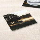 Morning Lake Scene coastercam Kartonnen Onderzetters (Schuin)