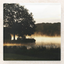 Morning Lake Scene coastercna Glazen Onderzetter