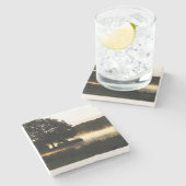 Morning Lake Scene coastercna Stenen Onderzetter (Zijkant)