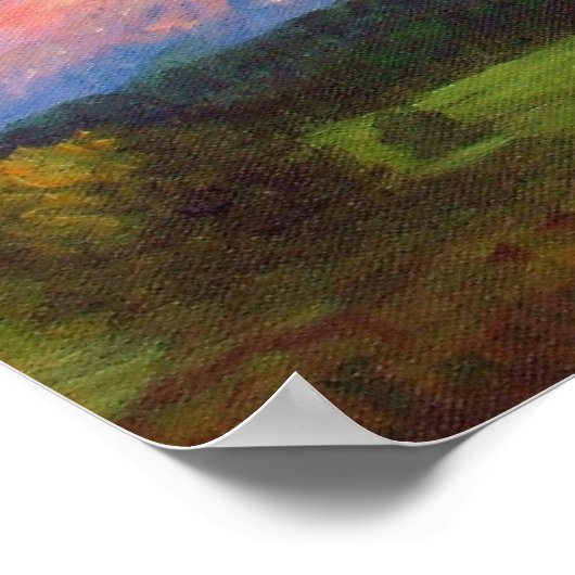 "Morning Light on Mount Shavano"-druk Poster (Hoek)