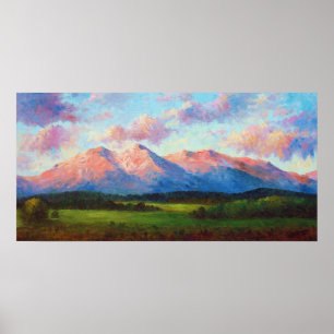"Morning Light on Mount Shavano"-druk Poster