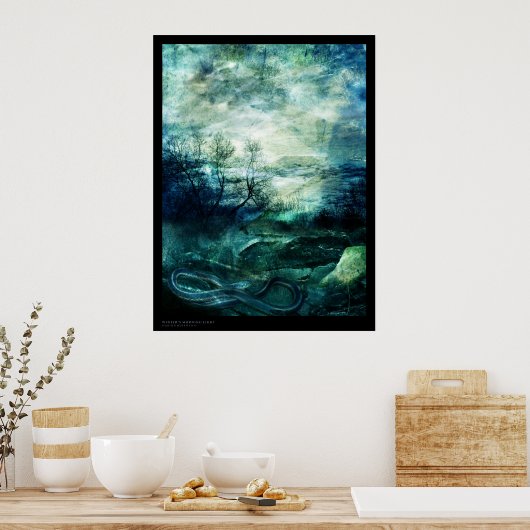 Morning Light van de winter Poster (Keuken)