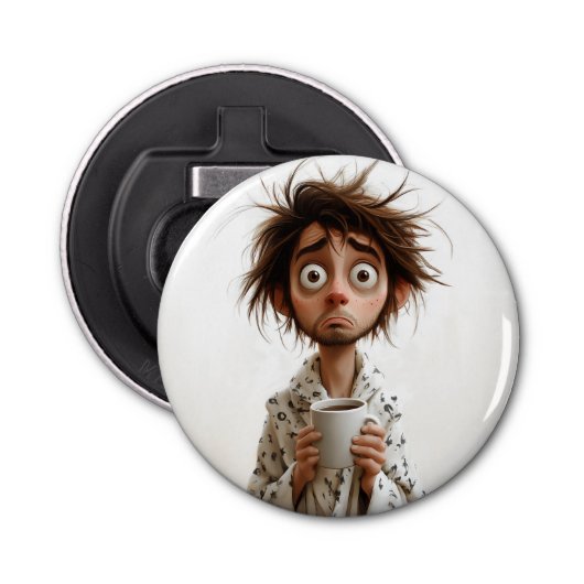 Morning Madness: koffie eerst, vragen later Button Flesopener (Voorkant)