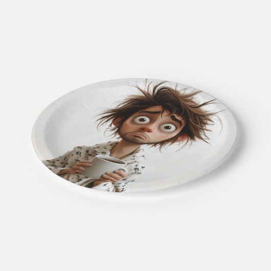 Morning Madness: koffie eerst, vragen later Papieren Bordje (Gekanteld)