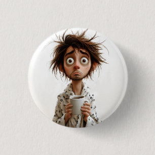 Morning Madness: koffie eerst, vragen later Ronde Button 3,2 Cm