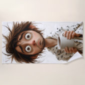 Morning Madness: koffie eerst, vragen later Strandlaken (Voorkant)