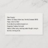 Morning Madness: koffie eerst, vragen later Visitekaartje (Achterkant)