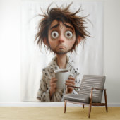 Morning Madness: koffie eerst, vragen later Wandkleed (In situ)