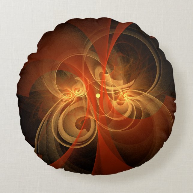 Morning Magic Abstract Art Round Pillow Rond Kussen (Voorkant)