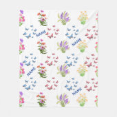 Morning Meadow Wildflower & Butterfly Throw Deken (Voorkant)