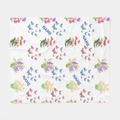 Morning Meadow Wildflower & Butterfly Throw Deken (Voorkant (Horizontaal))