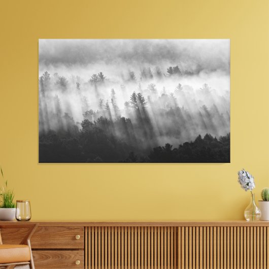 Morning Mist aan de bergkant Canvas Afdruk (Insitu (Woonkamer))