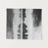 Morning mist boven het meer in zwart-wit wandkleed (Voorkant (horizontaal))