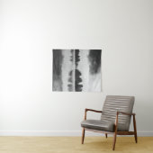 Morning mist boven het meer in zwart-wit wandkleed (In Situ (horizontaal))