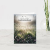 Morning Mist in Meadow Sympathy Thank You Card Kaart (Voorkant)