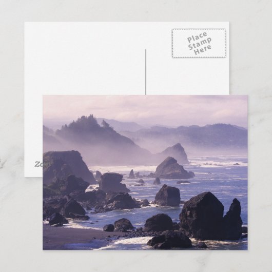 Morning mist langs de kust van Oregon bij Nesika, Briefkaart (Voorkant / Achterkant)