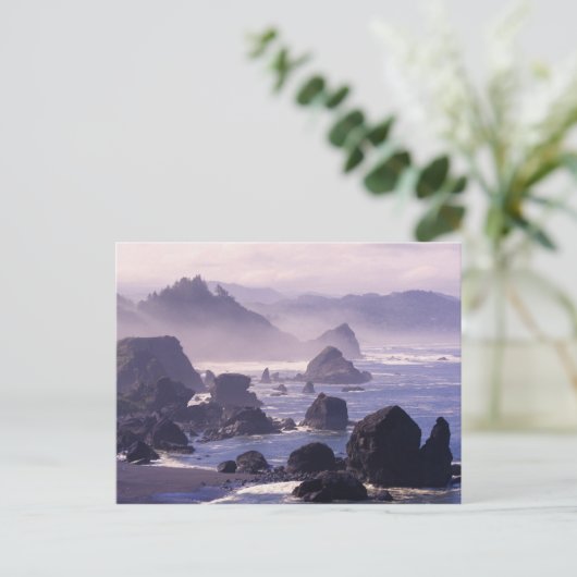 Morning mist langs de kust van Oregon bij Nesika, Briefkaart (Staand voorkant)