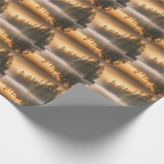 Morning Mist op de rivier in de Pines Cadeaupapier (Hoek)