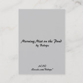 Morning Mist op Pond ATC Visitekaartje (Achterkant)