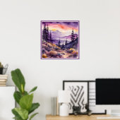 Morning Mist Smokey Mountains Waterverf Poster (Thuiskantoor)