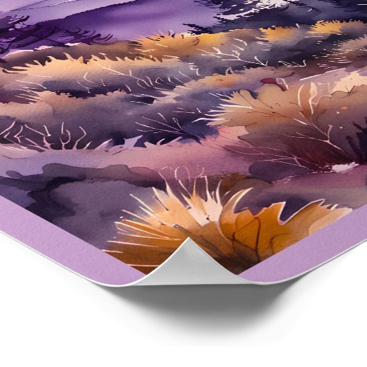 Morning Mist Smokey Mountains Waterverf Square Poster (Hoek)