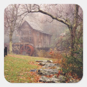 Morning Mist Vierkante Sticker (Voorkant)