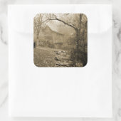 Morning Mist Vierkante Sticker (Tas)