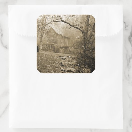 Morning Mist Vierkante Sticker (Tas)