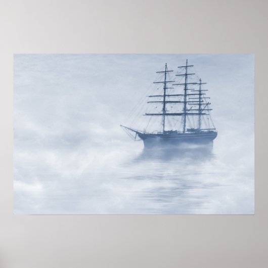 Morning Mists Cyanotype Poster (Voorkant)