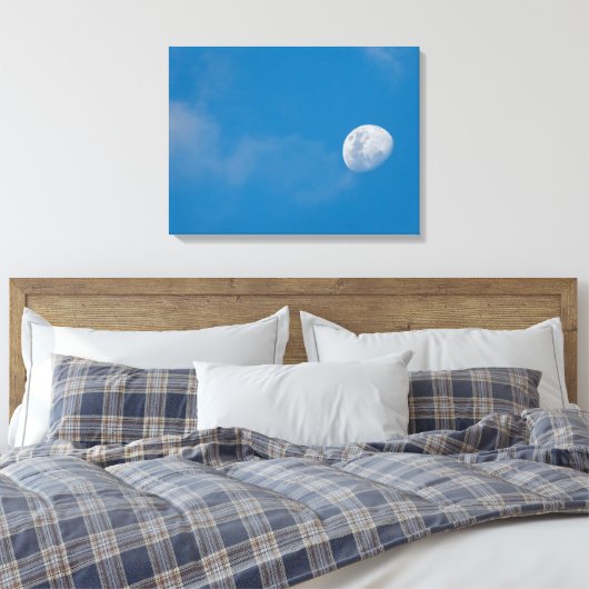 Morning Moon | Zambia, Afrika Canvas Afdruk (Insitu (Slaapkamer))