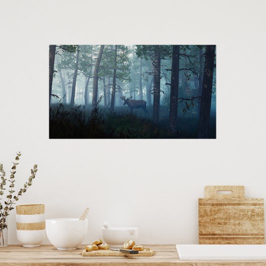 Morning Moose Poster (Keuken)