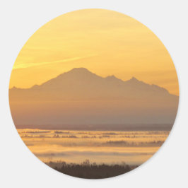 Morning Mountain Magic Ronde Sticker