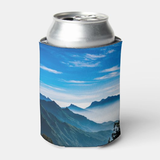 Morning Mountains Mist Landschap Blikjeskoeler (Blikje Voorkant)